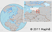 Gray Location Map of Misso, highlighted country, highlighted parent region