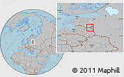 Gray Location Map of Misso, hill shading