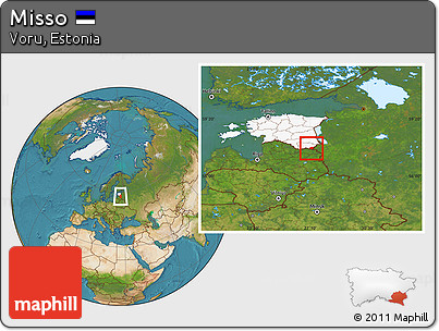 Satellite Location Map of Misso, highlighted country
