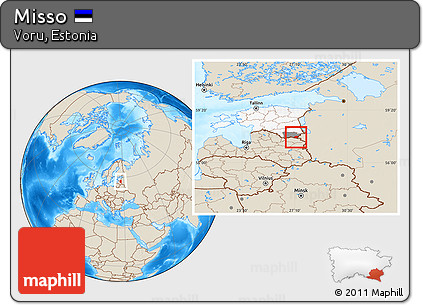 Shaded Relief Location Map of Misso, highlighted country, highlighted parent region