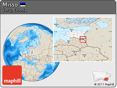Shaded Relief Location Map of Misso, highlighted country, highlighted parent region