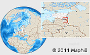 Shaded Relief Location Map of Misso, highlighted country, highlighted parent region