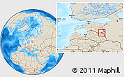 Shaded Relief Location Map of Misso, highlighted parent region, within the entire country