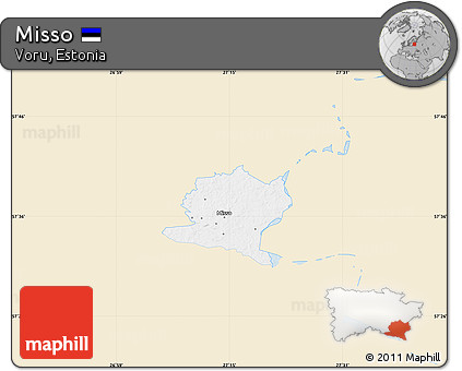 Classic Style Map of Misso, single color outside