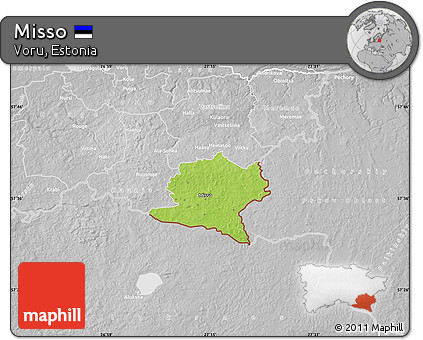 Physical Map of Misso, lighten, desaturated