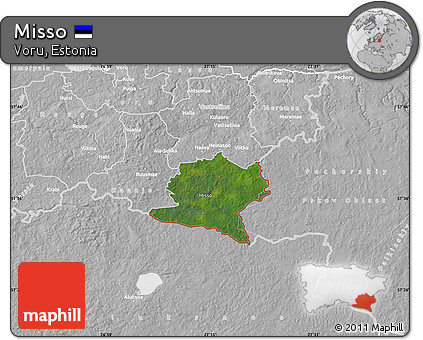 Satellite Map of Misso, lighten, desaturated