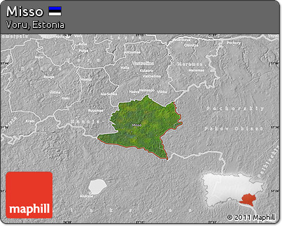 Satellite Map of Misso, lighten, desaturated