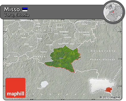 Satellite Map of Misso, lighten, semi-desaturated