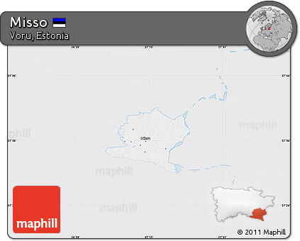 Silver Style Map of Misso, single color outside