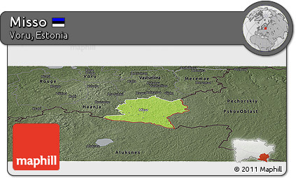 Physical Panoramic Map of Misso, darken, semi-desaturated