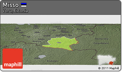 Physical Panoramic Map of Misso, darken, semi-desaturated