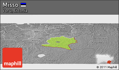 Physical Panoramic Map of Misso, desaturated