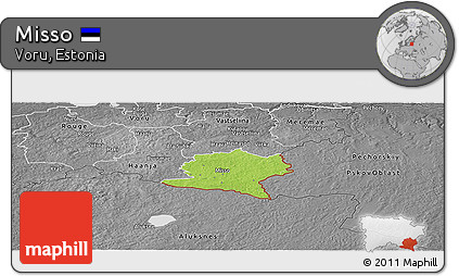Physical Panoramic Map of Misso, desaturated
