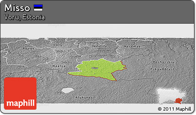 Physical Panoramic Map of Misso, desaturated