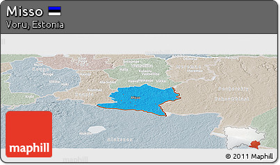Political Panoramic Map of Misso, lighten, semi-desaturated