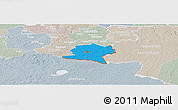 Political Panoramic Map of Misso, lighten, semi-desaturated
