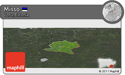 Satellite Panoramic Map of Misso, darken, semi-desaturated
