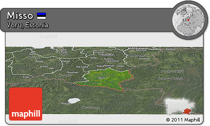 Satellite Panoramic Map of Misso, semi-desaturated