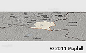 Shaded Relief Panoramic Map of Misso, darken, semi-desaturated