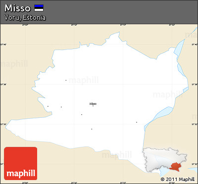 Classic Style Simple Map of Misso, single color outside