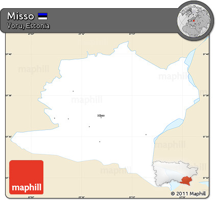 Classic Style Simple Map of Misso, single color outside