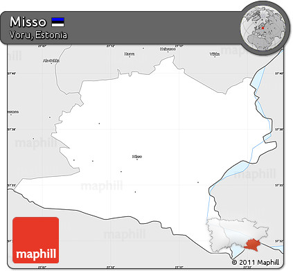 Silver Style Simple Map of Misso