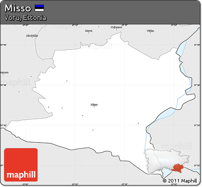 Silver Style Simple Map of Misso