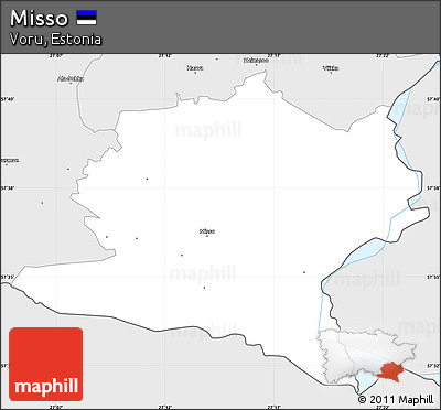 Silver Style Simple Map of Misso