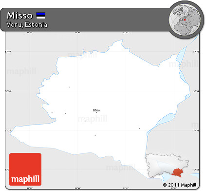 Silver Style Simple Map of Misso, single color outside