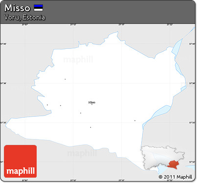 Silver Style Simple Map of Misso, single color outside