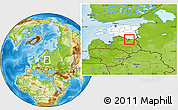 Physical Location Map of Moniste, highlighted country