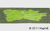 Physical Panoramic Map of Voru, darken, semi-desaturated