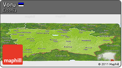Physical Panoramic Map of Voru, satellite outside