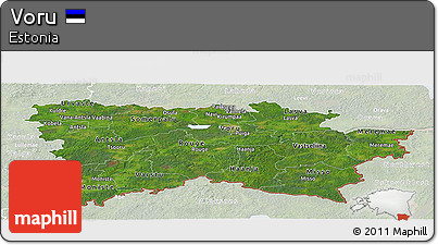 Satellite Panoramic Map of Voru, lighten