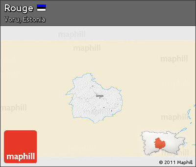 Classic Style 3D Map of Rouge, single color outside
