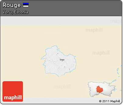Classic Style 3D Map of Rouge, single color outside