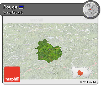 Satellite 3D Map of Rouge, lighten