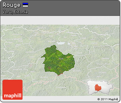 Satellite 3D Map of Rouge, lighten
