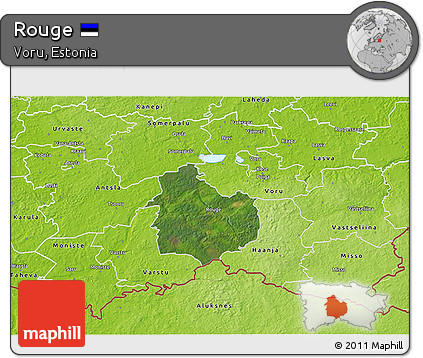 Satellite 3D Map of Rouge, physical outside