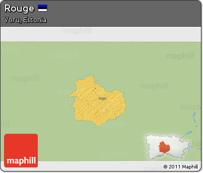 Savanna Style 3D Map of Rouge, single color outside