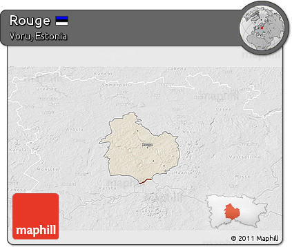 Shaded Relief 3D Map of Rouge, lighten, desaturated