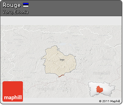 Shaded Relief 3D Map of Rouge, lighten, semi-desaturated