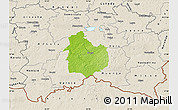 Physical Map of Rouge, shaded relief outside