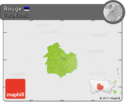 Physical Map of Rouge, single color outside