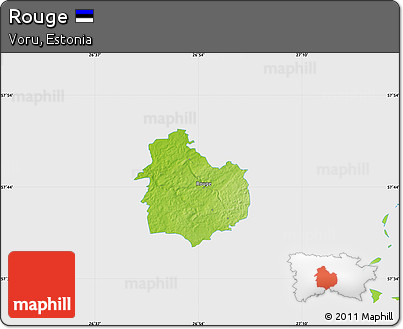 Physical Map of Rouge, single color outside