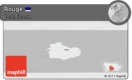 Gray Panoramic Map of Rouge, single color outside