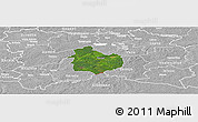 Satellite Panoramic Map of Rouge, lighten, desaturated