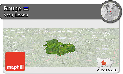Satellite Panoramic Map of Rouge, lighten