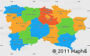 Political Simple Map of Voru, single color outside