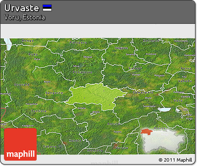 Physical 3D Map of Urvaste, satellite outside